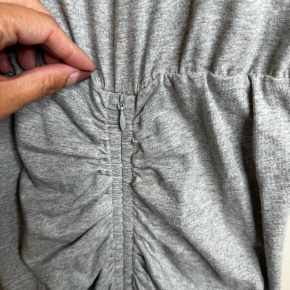 NWT Veronica Beard Jeans Pima Ruched W/ Flounce Dress Womens Grey Sz L - Picture 11 of 14